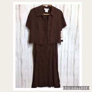 NWT Karin Steven Espresso 2 Piece Dress
